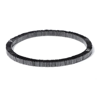 Men Hematite Bracelet Loss Weight No-Magnetic Black Hematite Bead Bracelet Healing Health Therapy Balance Pulsera Jewelry Gift