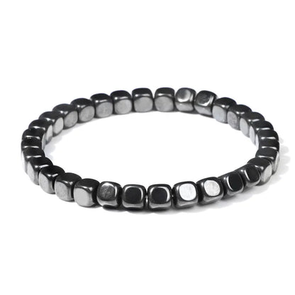 Men Hematite Bracelet Loss Weight No-Magnetic Black Hematite Bead Bracelet Healing Health Therapy Balance Pulsera Jewelry Gift