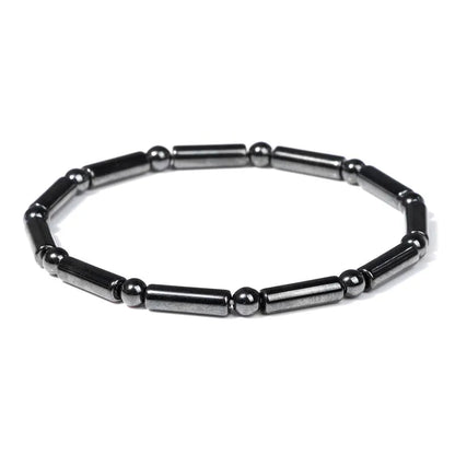 Men Hematite Bracelet Loss Weight No-Magnetic Black Hematite Bead Bracelet Healing Health Therapy Balance Pulsera Jewelry Gift