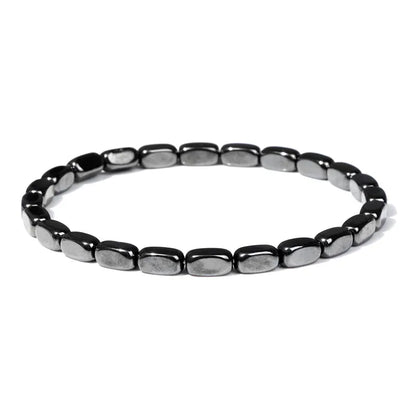 Men Hematite Bracelet Loss Weight No-Magnetic Black Hematite Bead Bracelet Healing Health Therapy Balance Pulsera Jewelry Gift