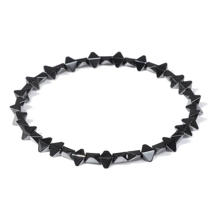 Men Hematite Bracelet Loss Weight No-Magnetic Black Hematite Bead Bracelet Healing Health Therapy Balance Pulsera Jewelry Gift