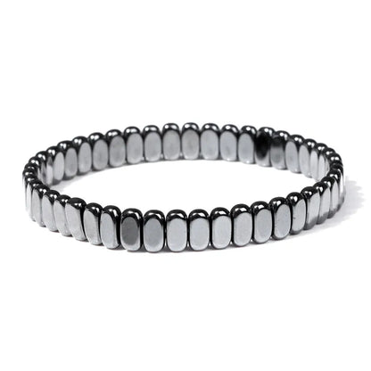 Men Hematite Bracelet Loss Weight No-Magnetic Black Hematite Bead Bracelet Healing Health Therapy Balance Pulsera Jewelry Gift